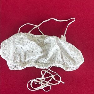 American Eagle Outfitters White Eyelet Crop Top